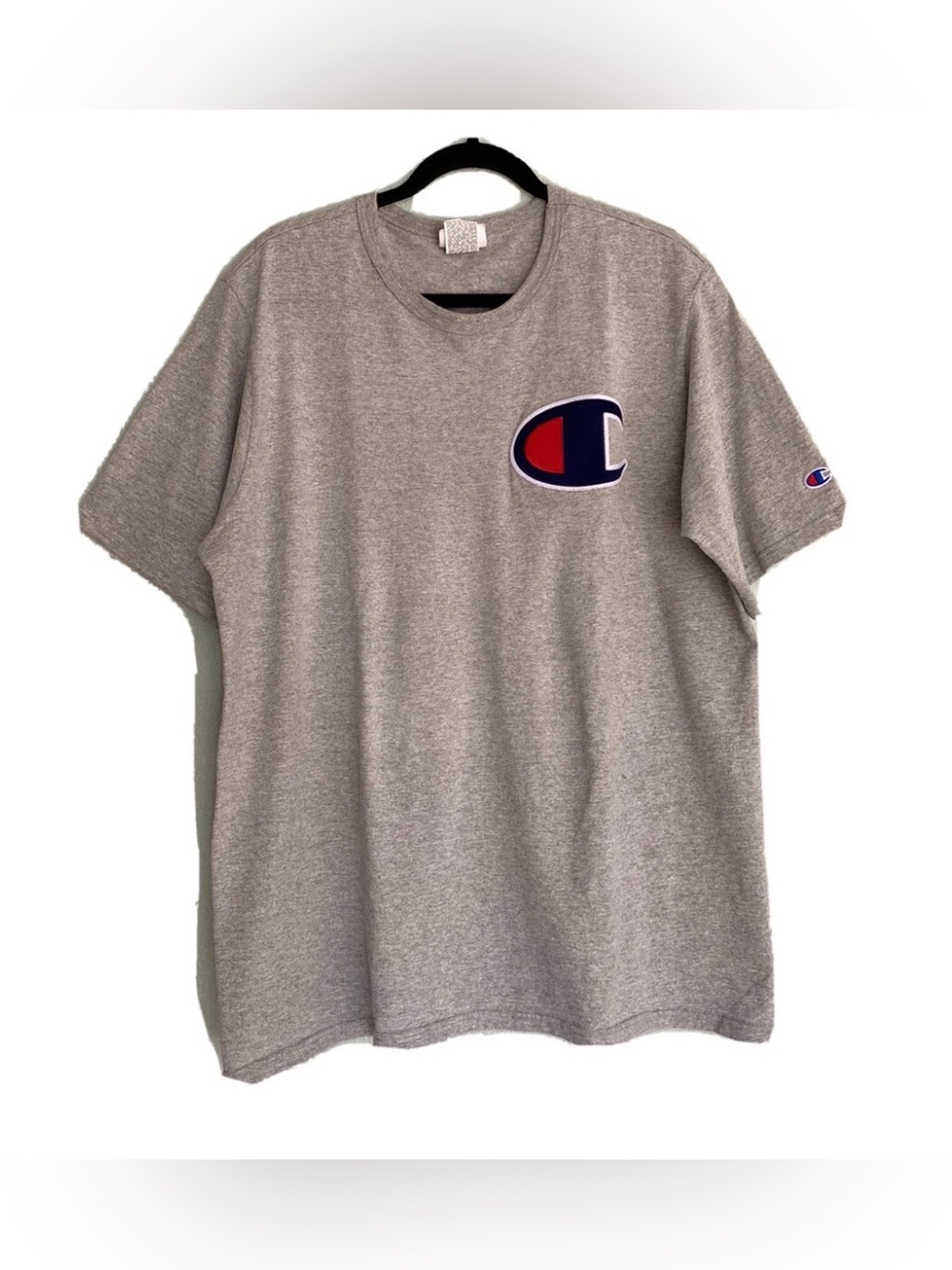 Vintage Champion Mens XL Logo Grey Short Sleeve T-Shirt